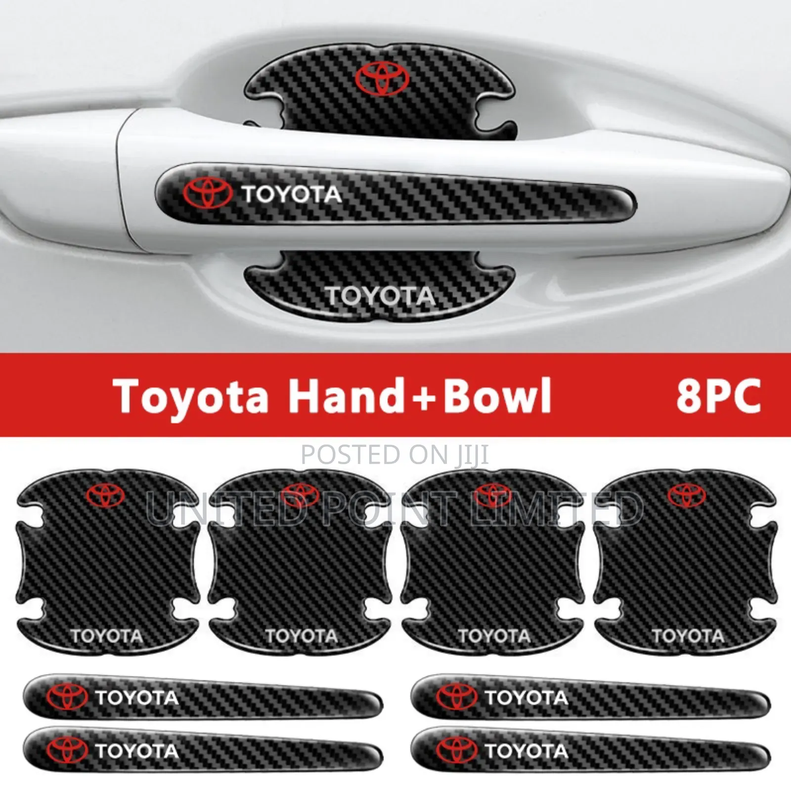 Toyota Door Handle Carbon Fiber Protective Sticker