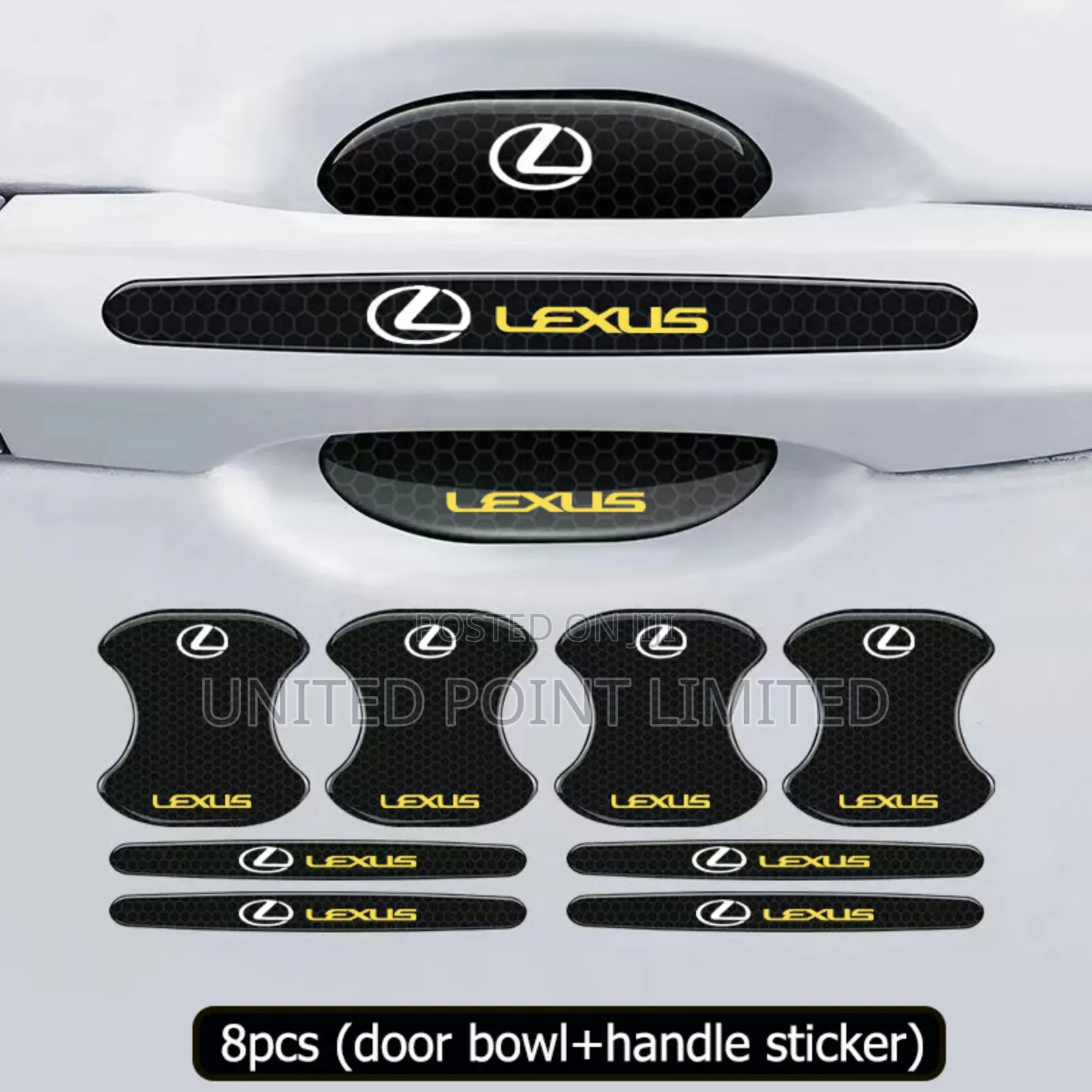 Lexus Door Handle Sticker Black Carbon Fiber