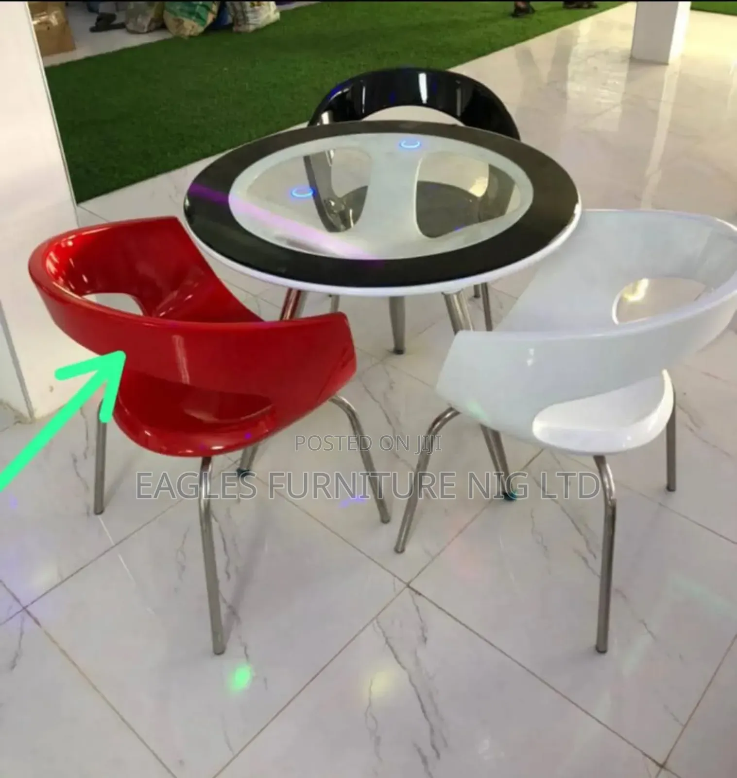 Unique Set of Tampered Glass Table and 3 Chairs