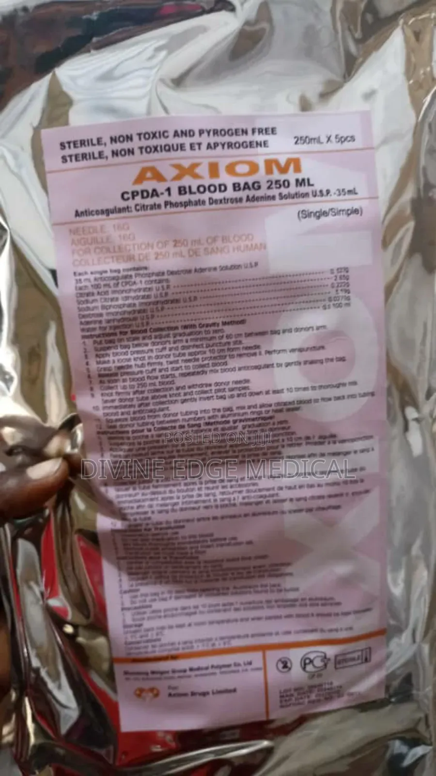 Axiom Blood Bag 250ml