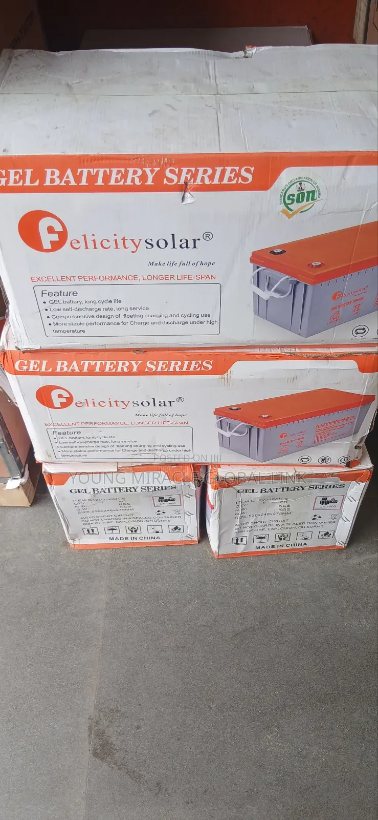 Original Brand New 200ah/12v Felicity Dry Cycle Battery