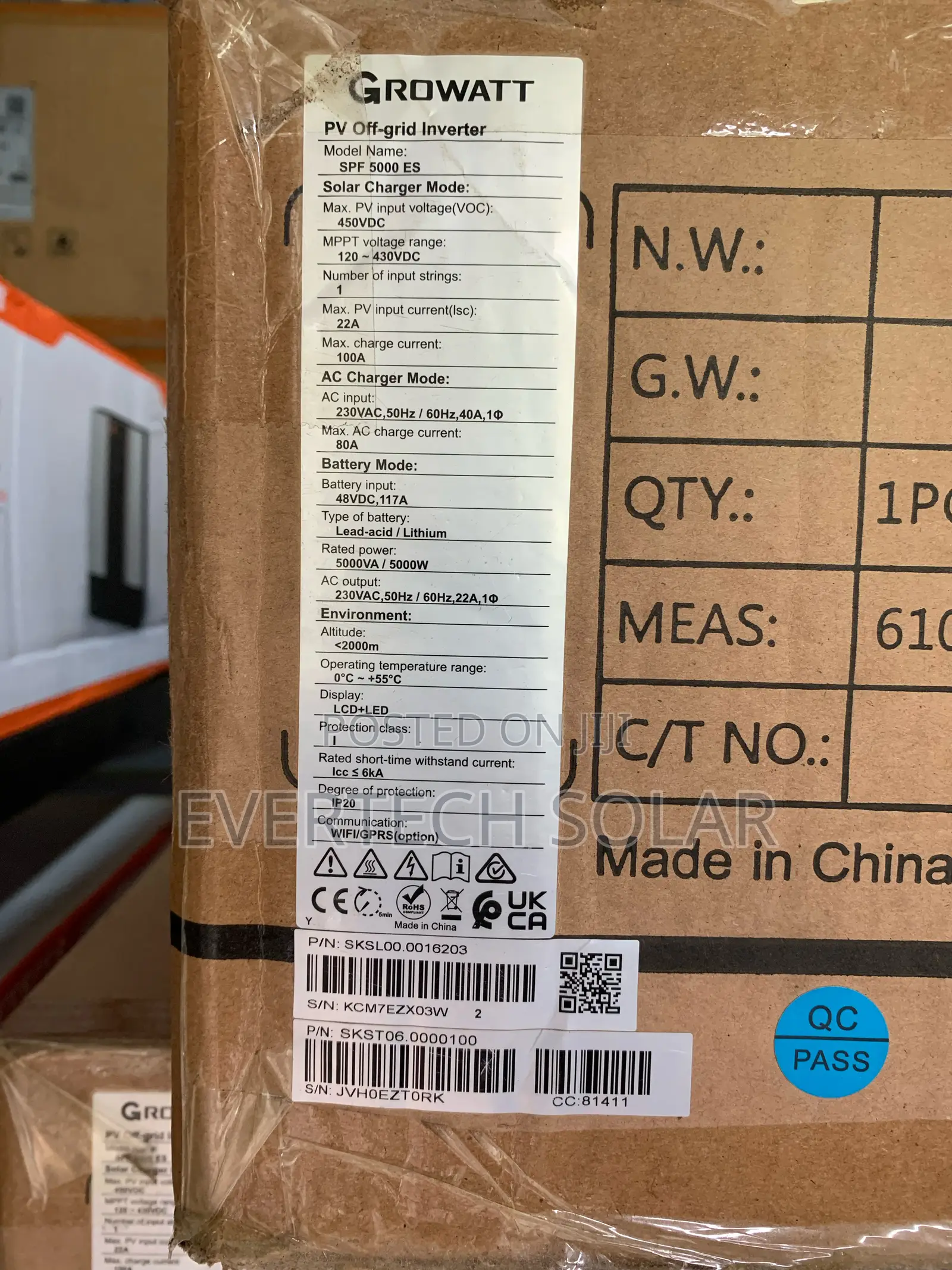 Growatt 5kva Hybrid 48v Smart Inverter System