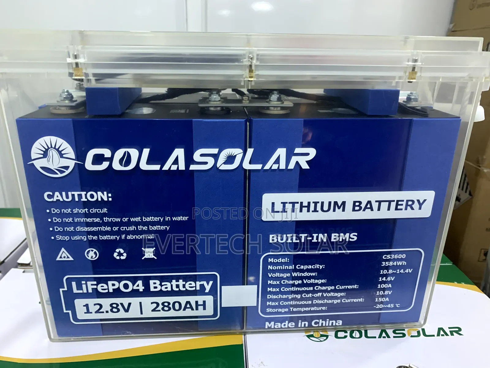 Colarsolar Transparent 3.6kwhs Lithium  Battery