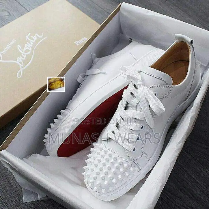 Christian Loubotin All White Classic Sneakers
