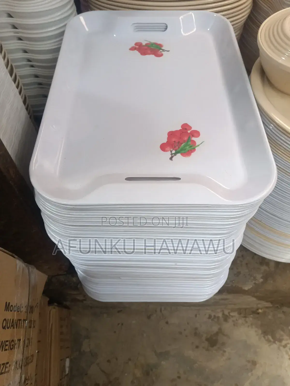 White Ceramic Tray 12pcs
