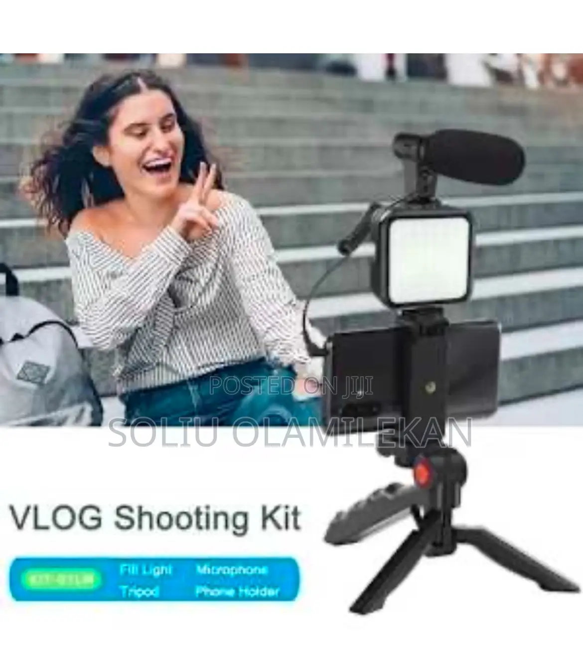 Video Making Kit With Tripod Microphone Rechargeable