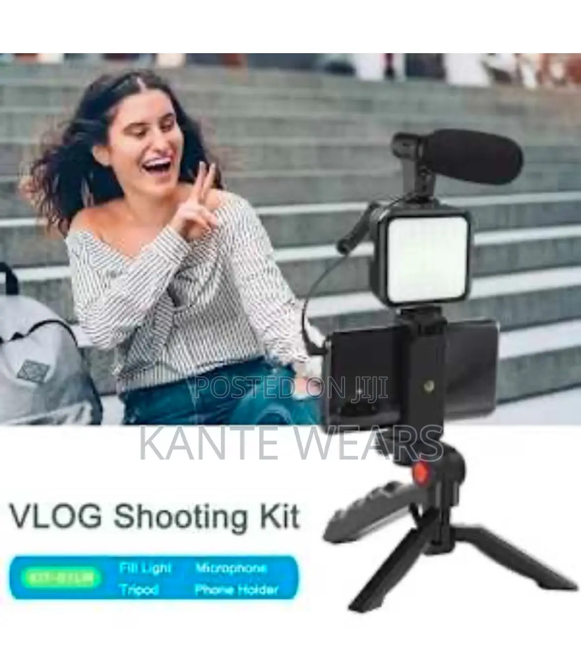 Video Making Kit With Tripod Microphone Rechargeable