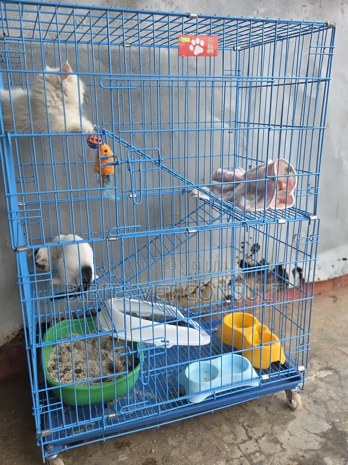 3 Tiers Cat Collapsible Cages With Wheels Large