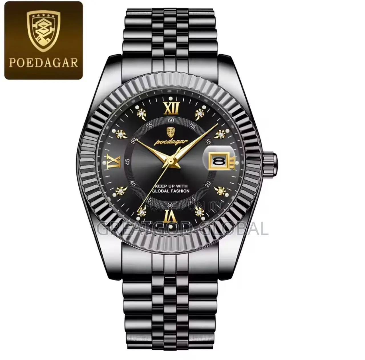 Rolex Inspired” Poedagar Wristwatch Gold and Black