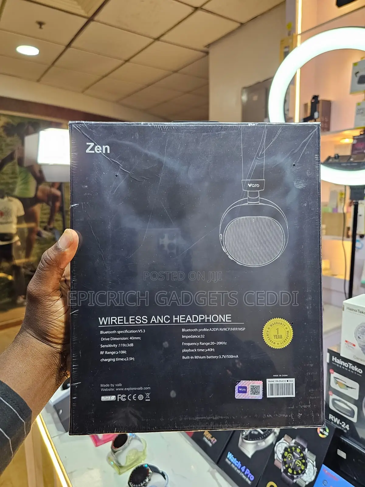 Vaib Anc Wireless Bluetooth Headphone,Longbattery Hifi Sound