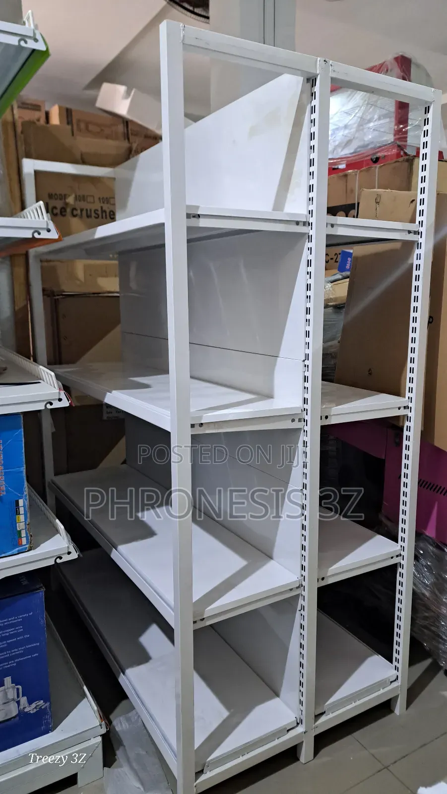 4ft Double Sided Four Post Supermarket Shelf
