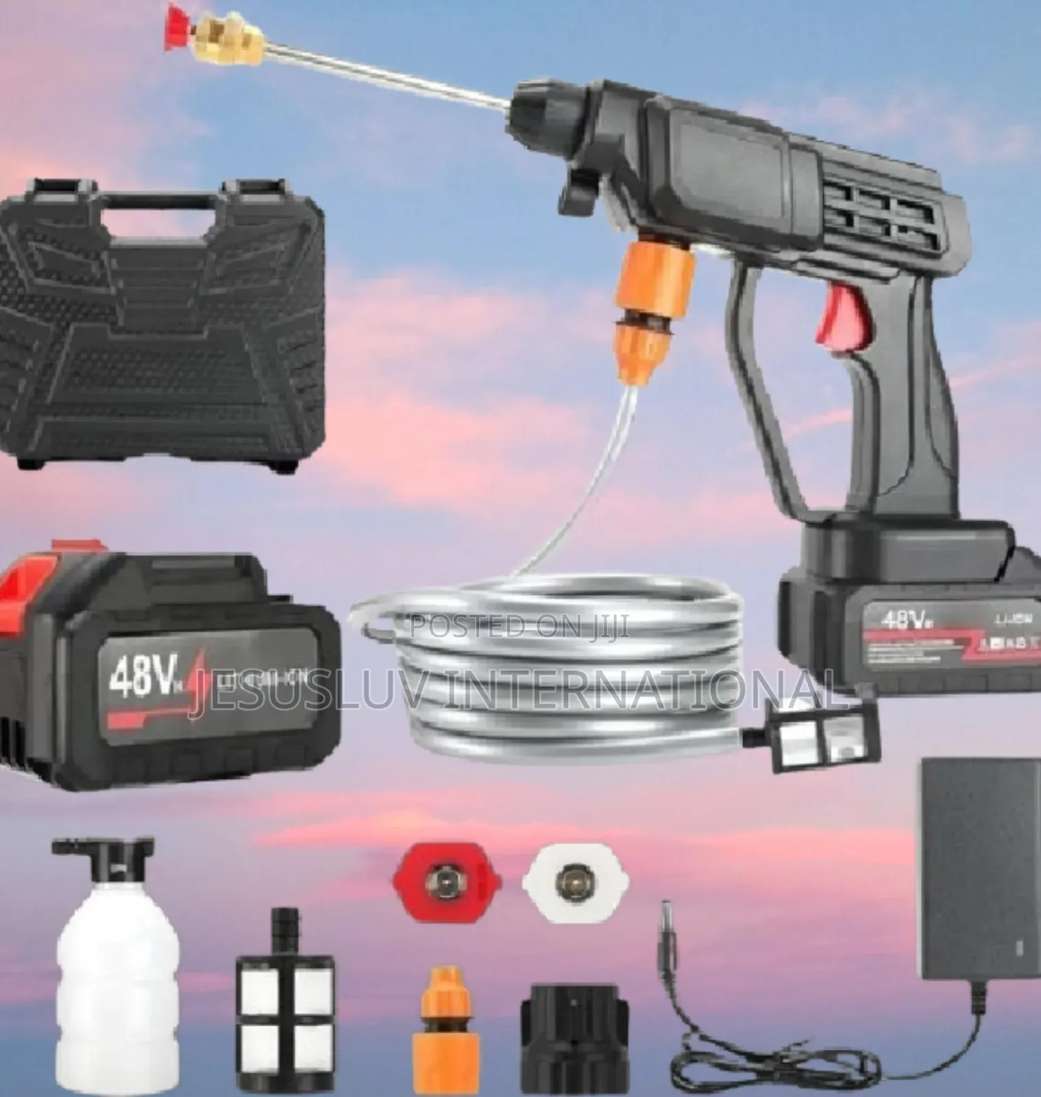 Cordless Gun Pressure Washer Spray Water With 2 Battery 48v