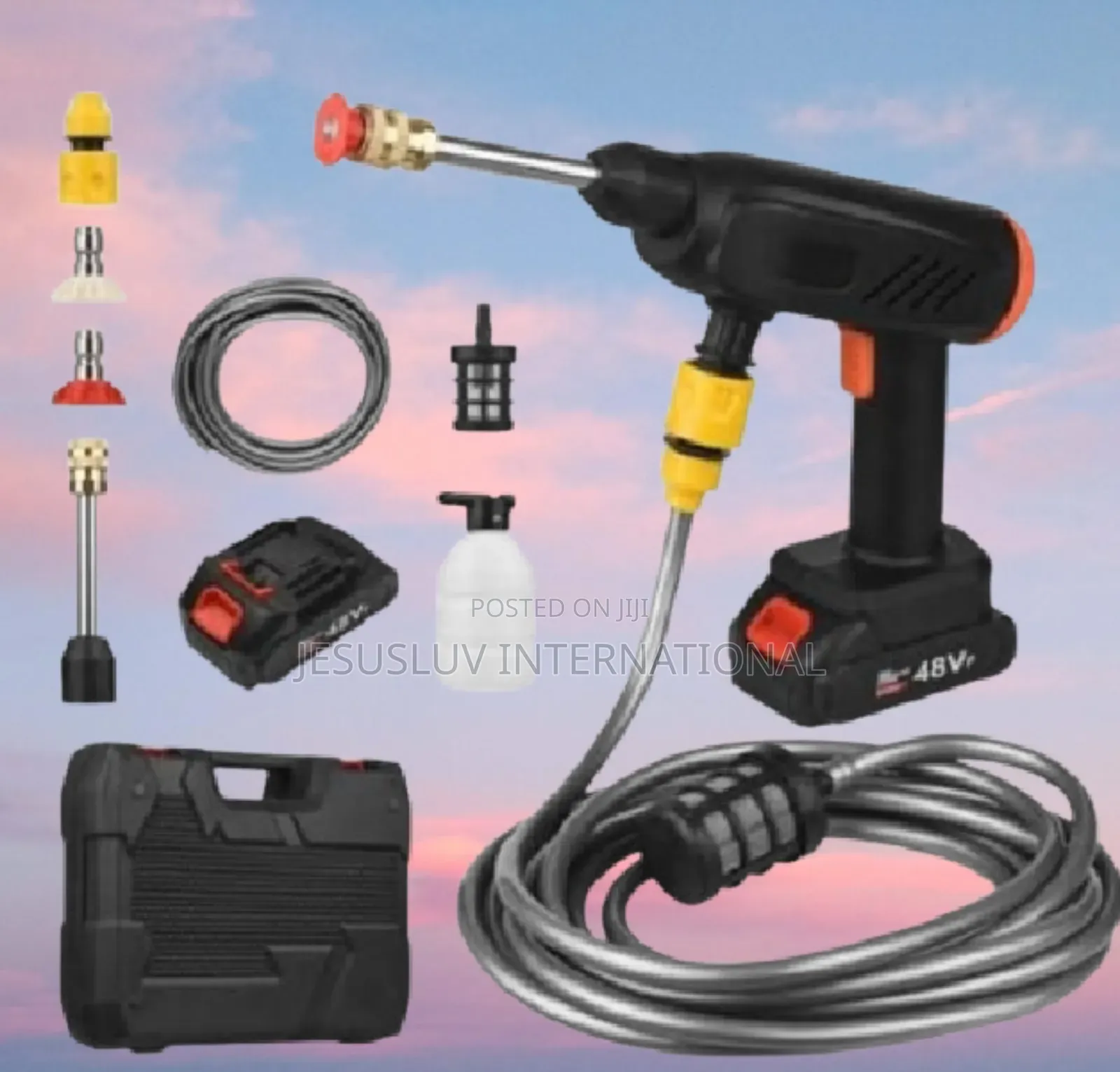 Cordless Gun Pressure Washer Spray Water With 2 Battery 48v