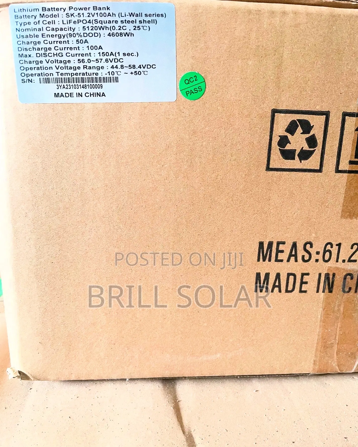 5.12kwh-51.2v Sako Solar Lithium Battery (Li-Wall Series)