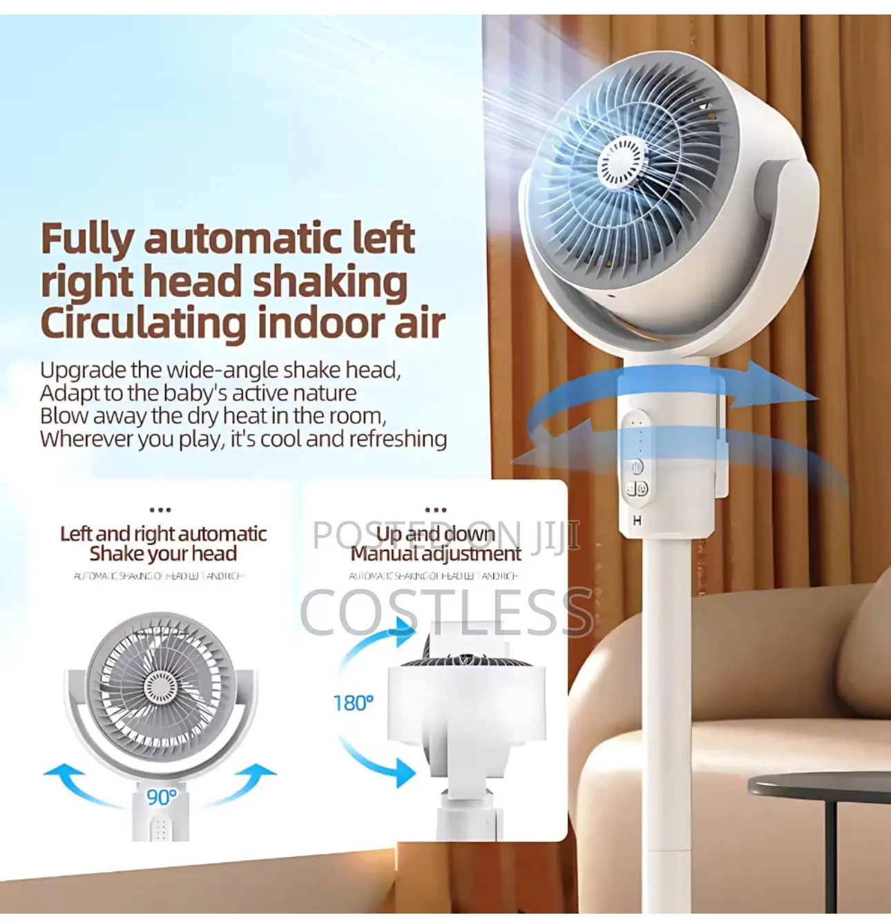 Air Circulating Sleek Rechargeable Fan