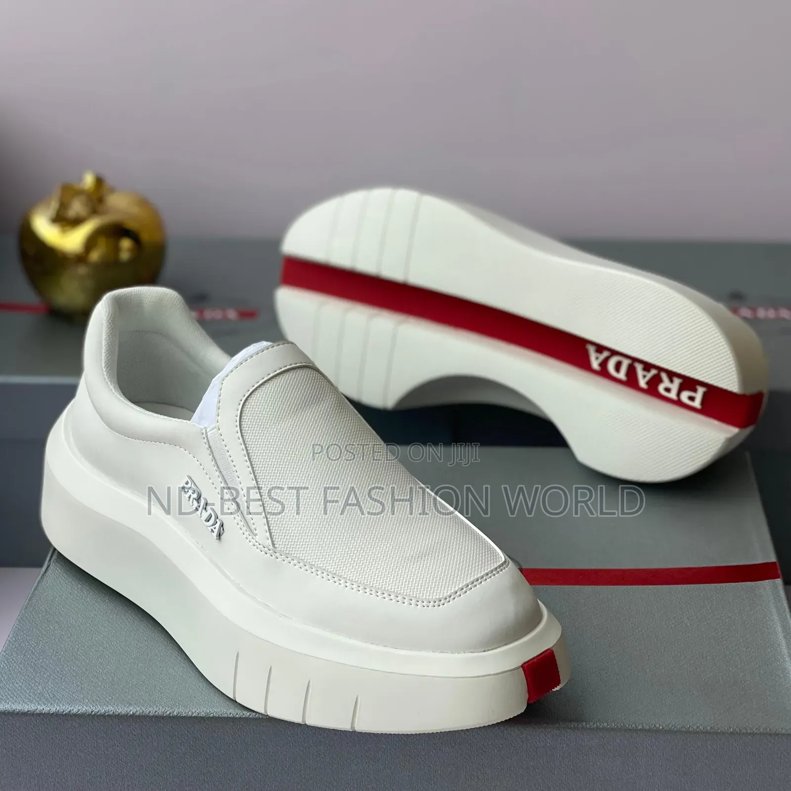 Quality White Prada Sneakers