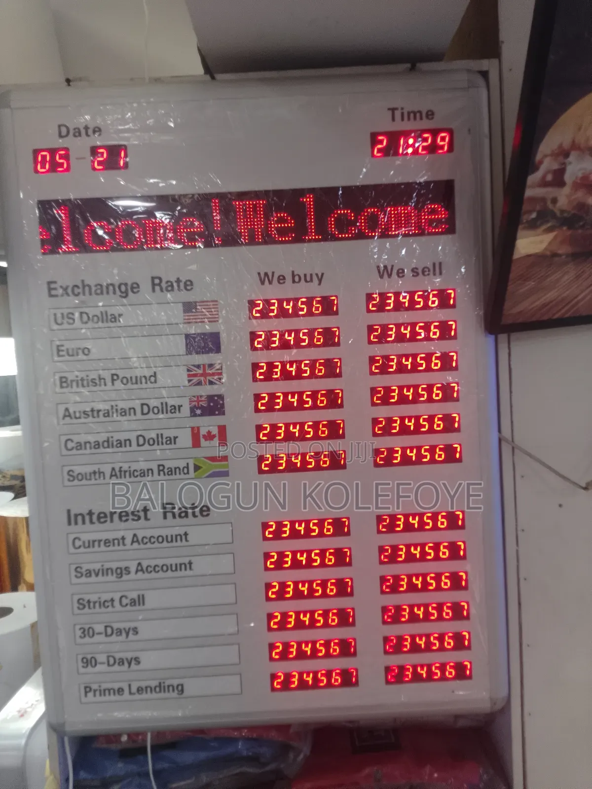 Update Currency Rate Display