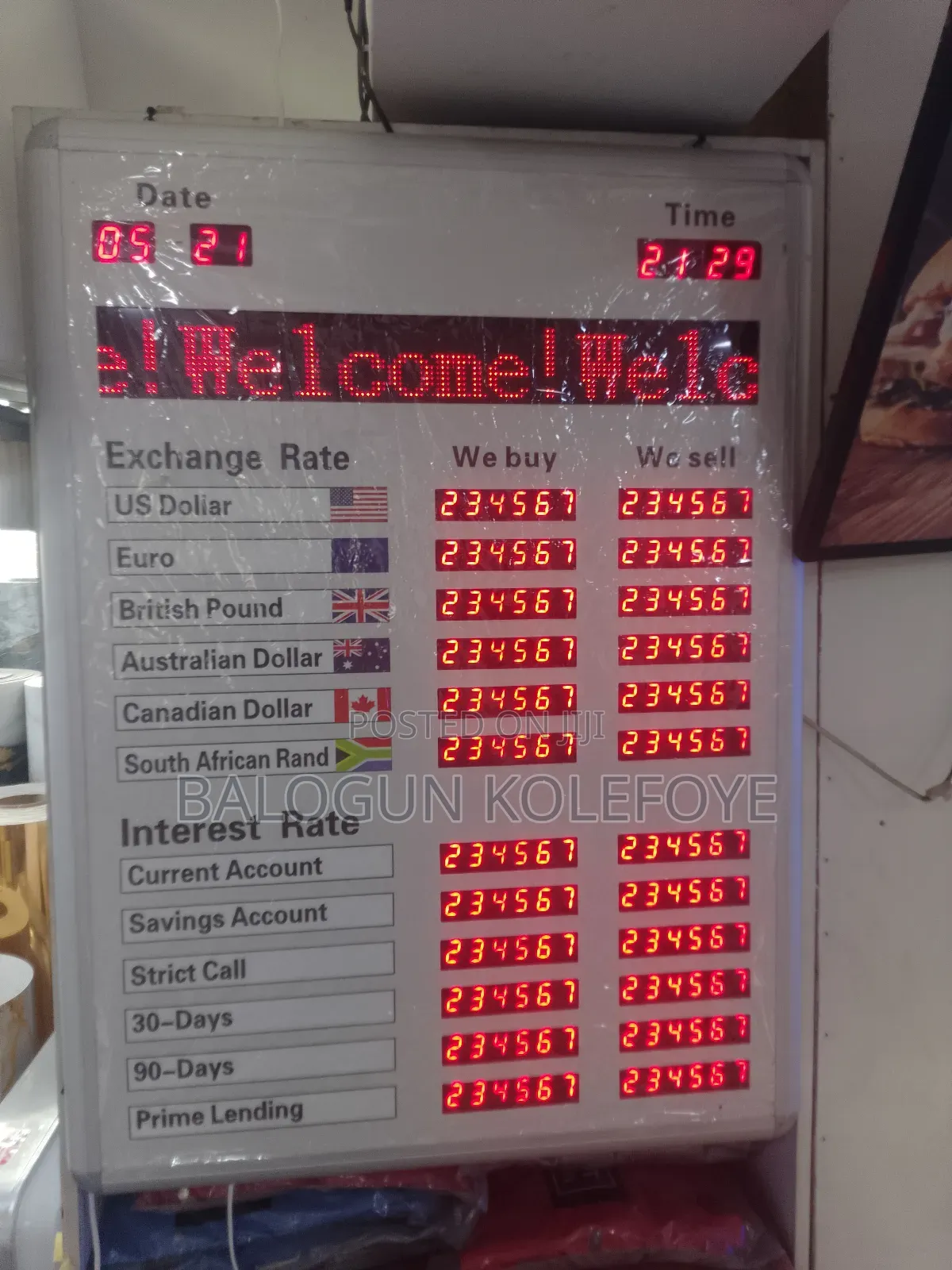 Update Currency Rate Display