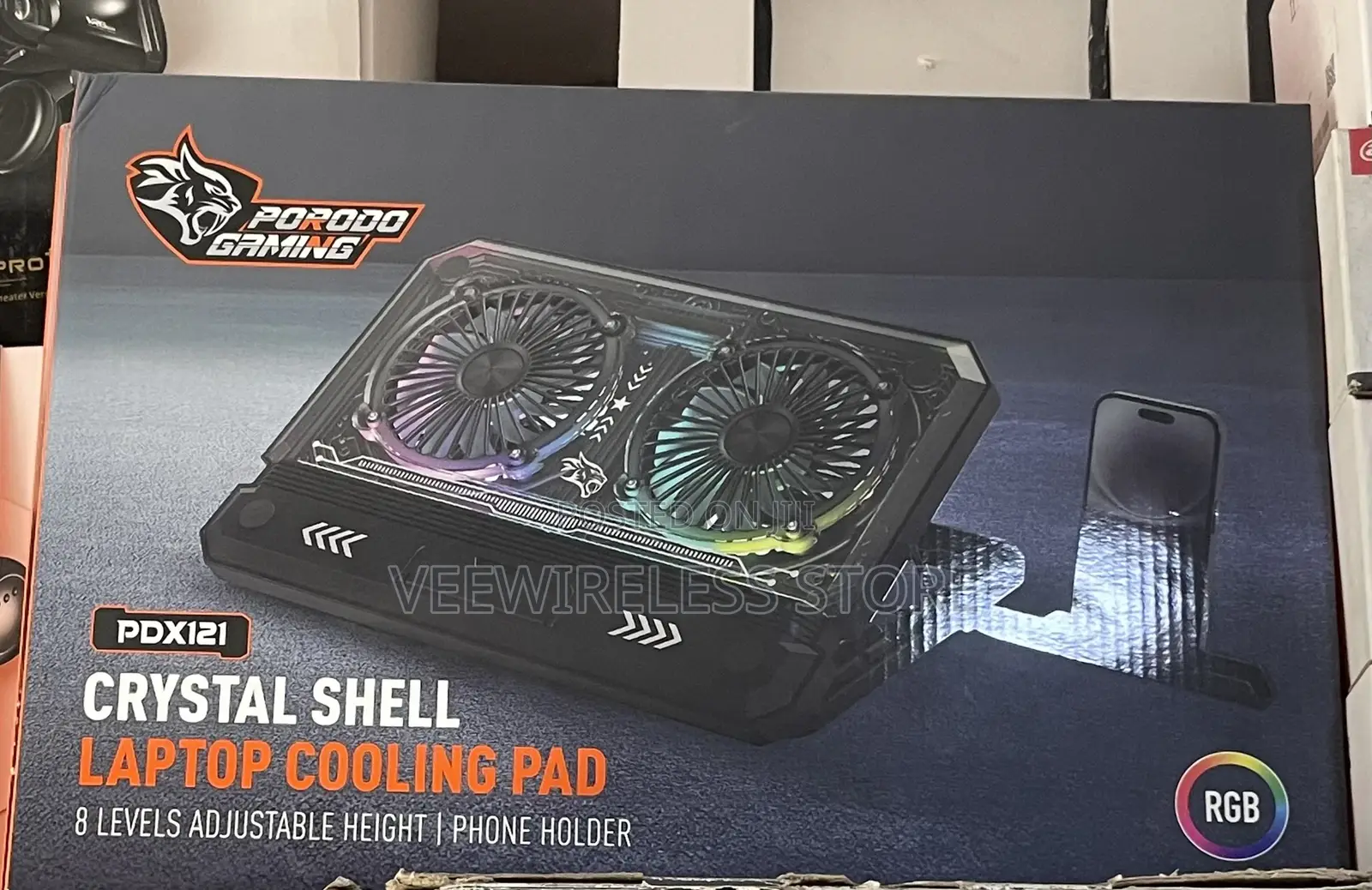 Porodo Gaming Crystal Shell Laptop Cooling Pad