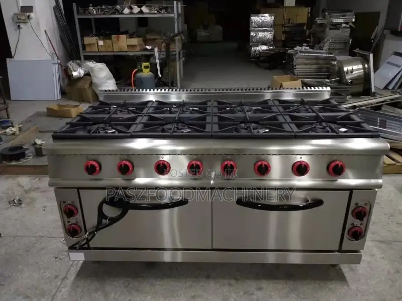 8 Burner Commercial Gas Cooker With Oven