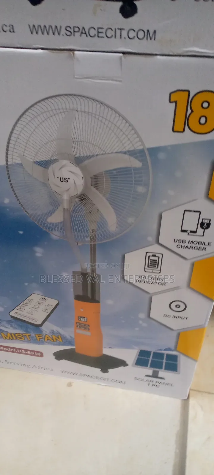 Us Original Rechargeable Stand Fan With Plan 100% Copper
