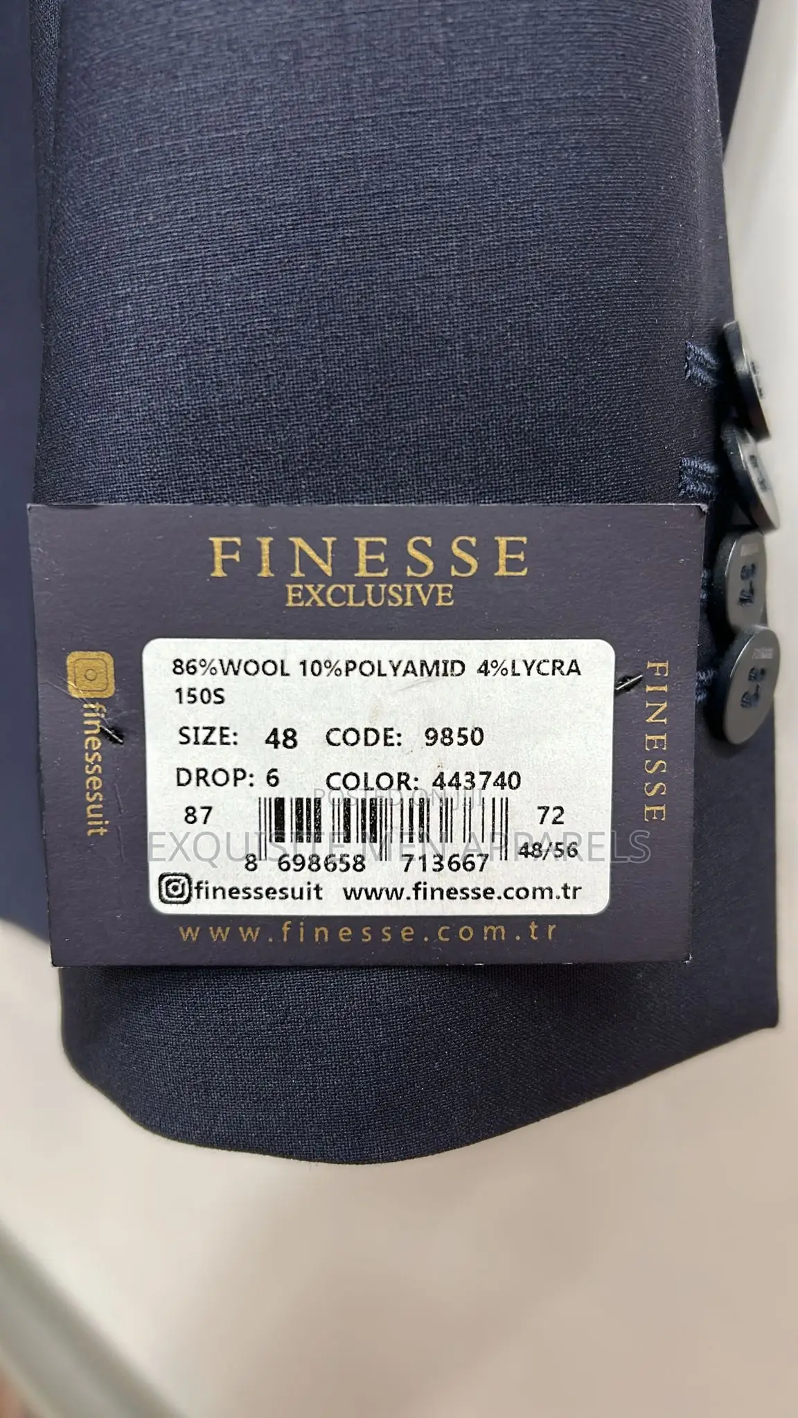 Italian Cashmere Fabric Finesse Men’S Suit