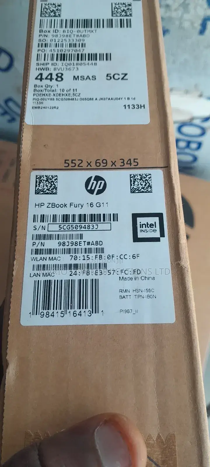 New Laptop HP ZBook Fury 16 G9 32GB Intel Core I7 SSD 1T