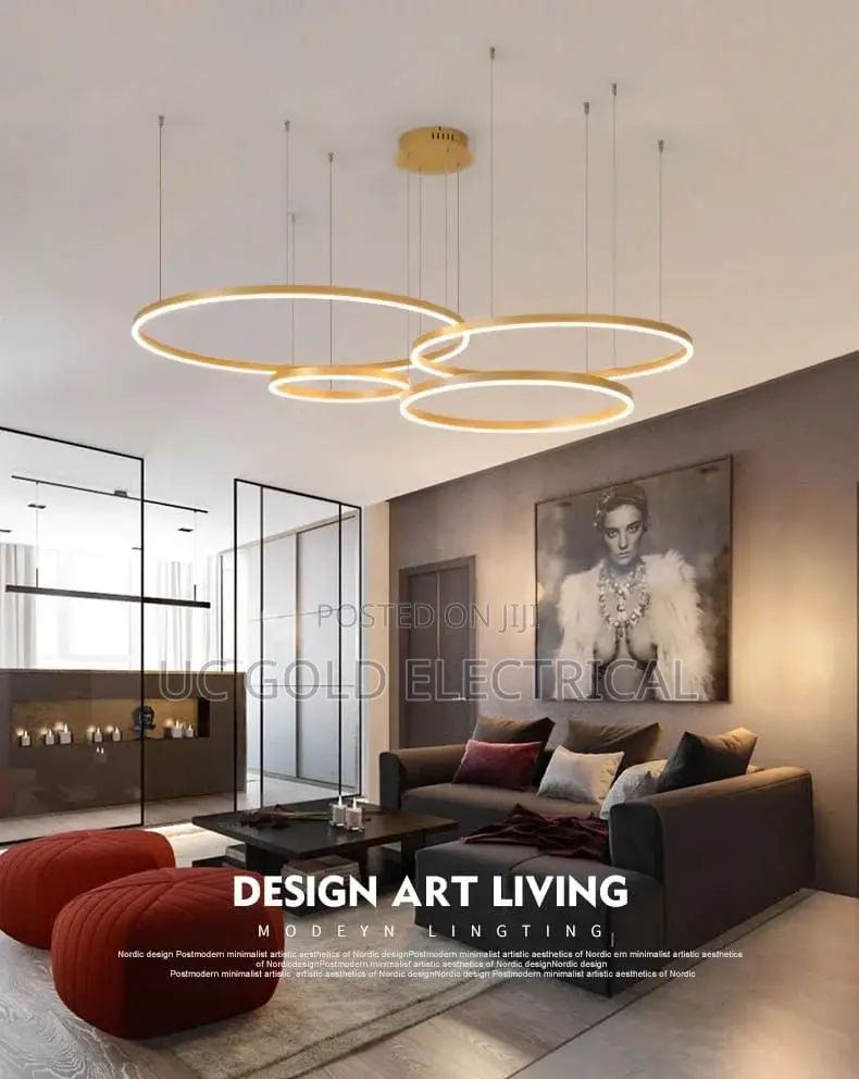 Modern Led Pendant Chandelier Home Lighting Brushed Circle