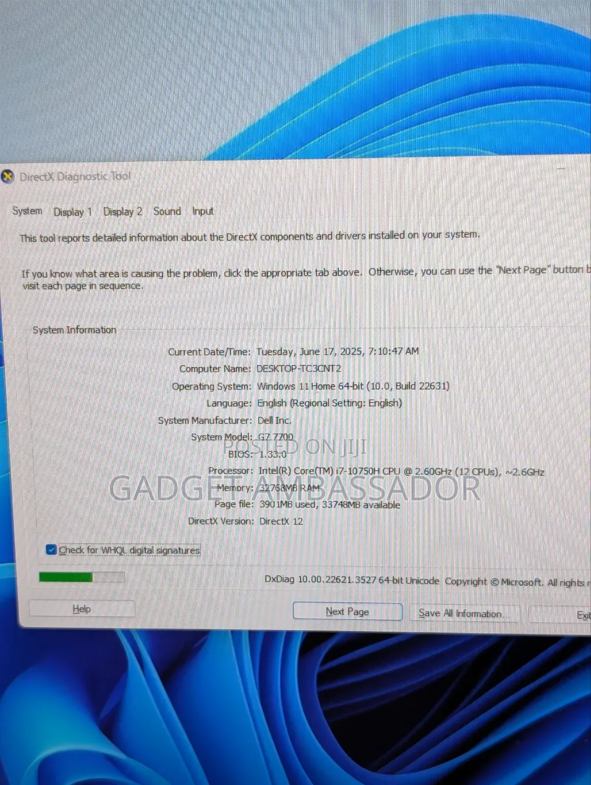 Laptop Dell G7 17 7000 32GB Intel Core i7 SSD 1T