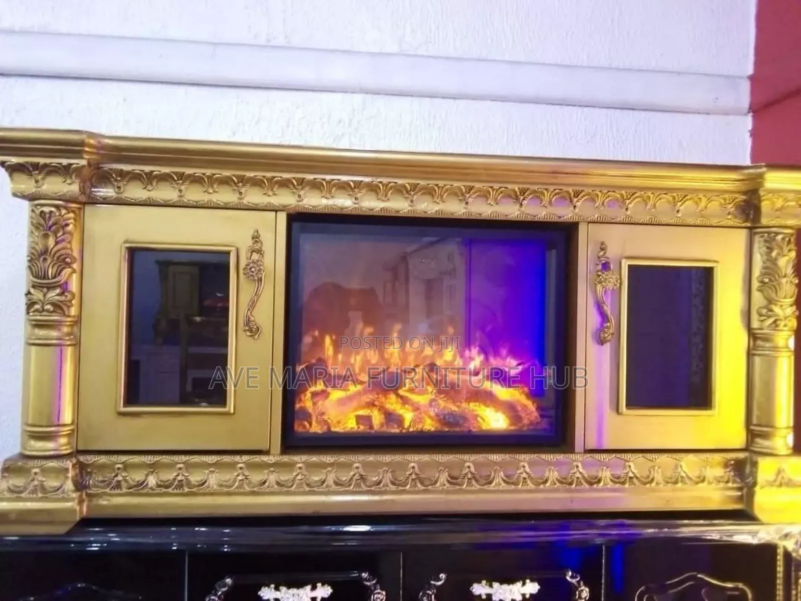 Executive Royal Tv Stand With Electric Fireplace.