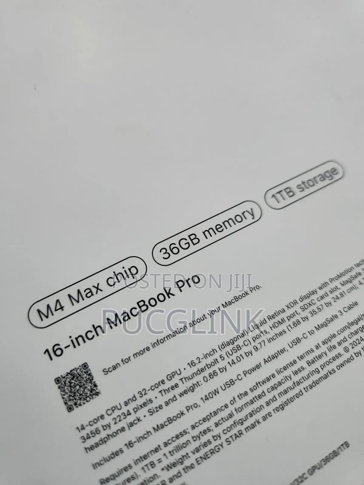 New Apple MacBook Pro 2024 M4 Max 16-Inch 36GB Apple M4 Max SSD 1T