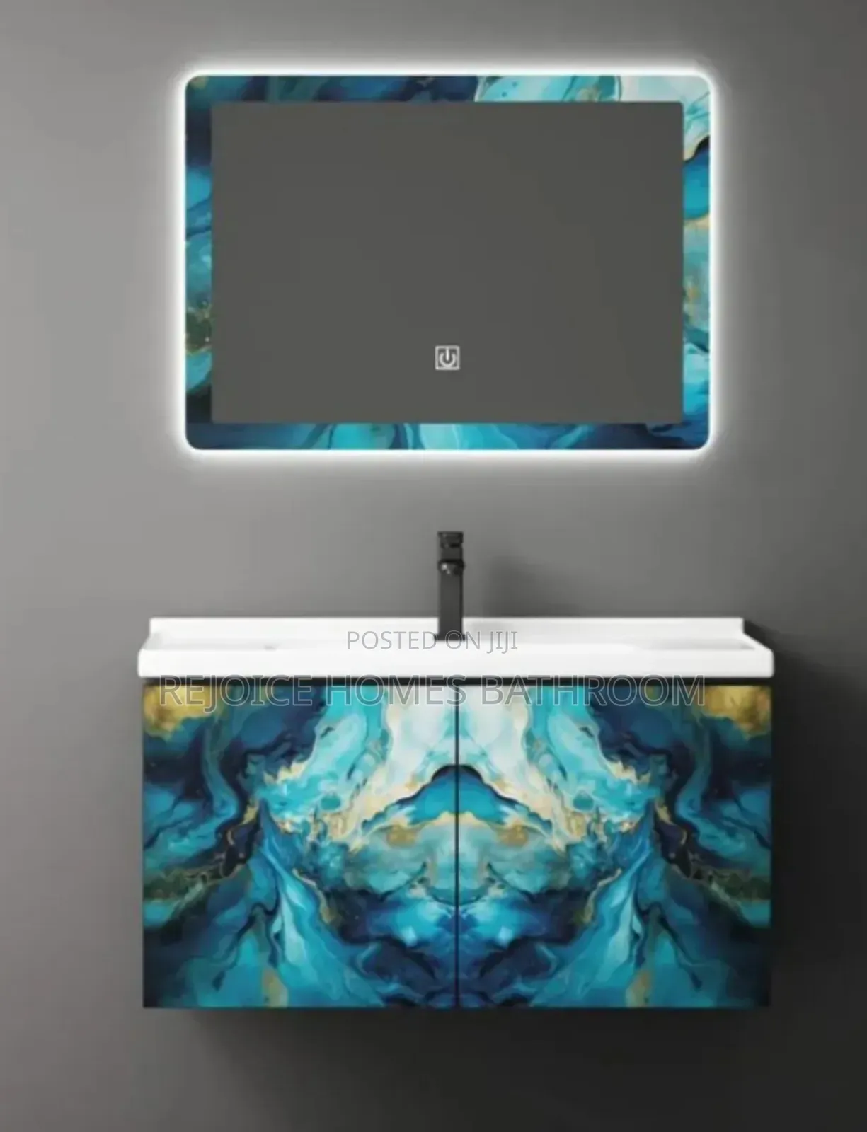 Luxury Art-Design Bathroom Vanity Cabinet With Led Mirror