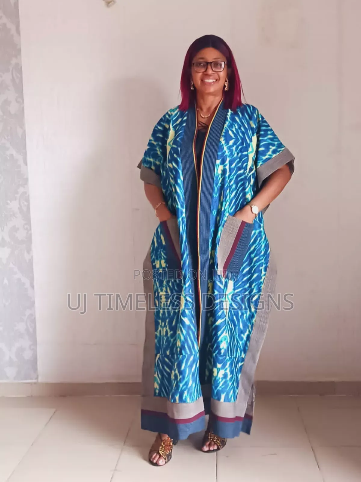 Beautiful Long Ankara Jacket With Asoke Fabric