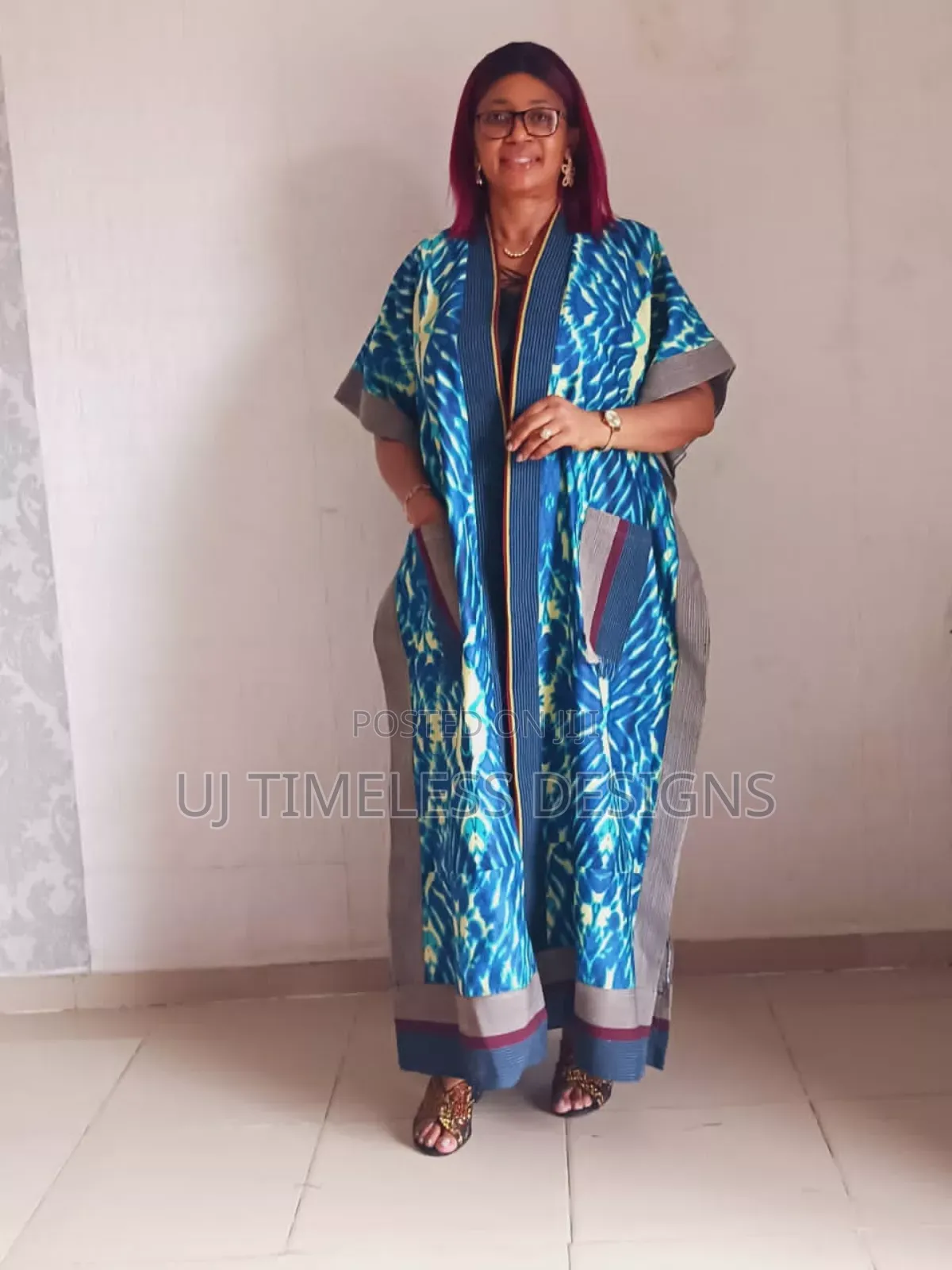 Beautiful Long Ankara Jacket With Asoke Fabric