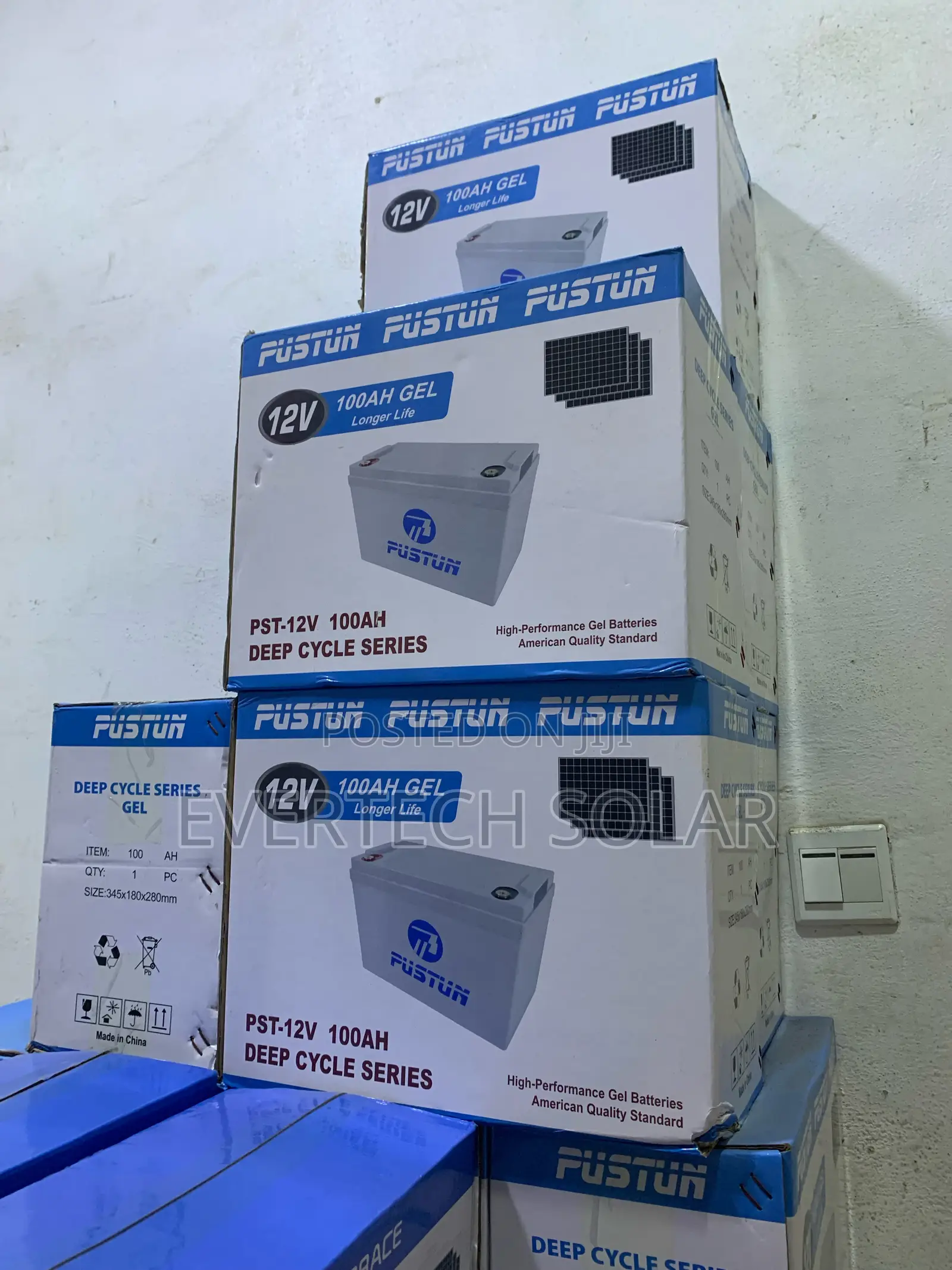 Pustun 100ahms 12v Dry Cell Gel Battery