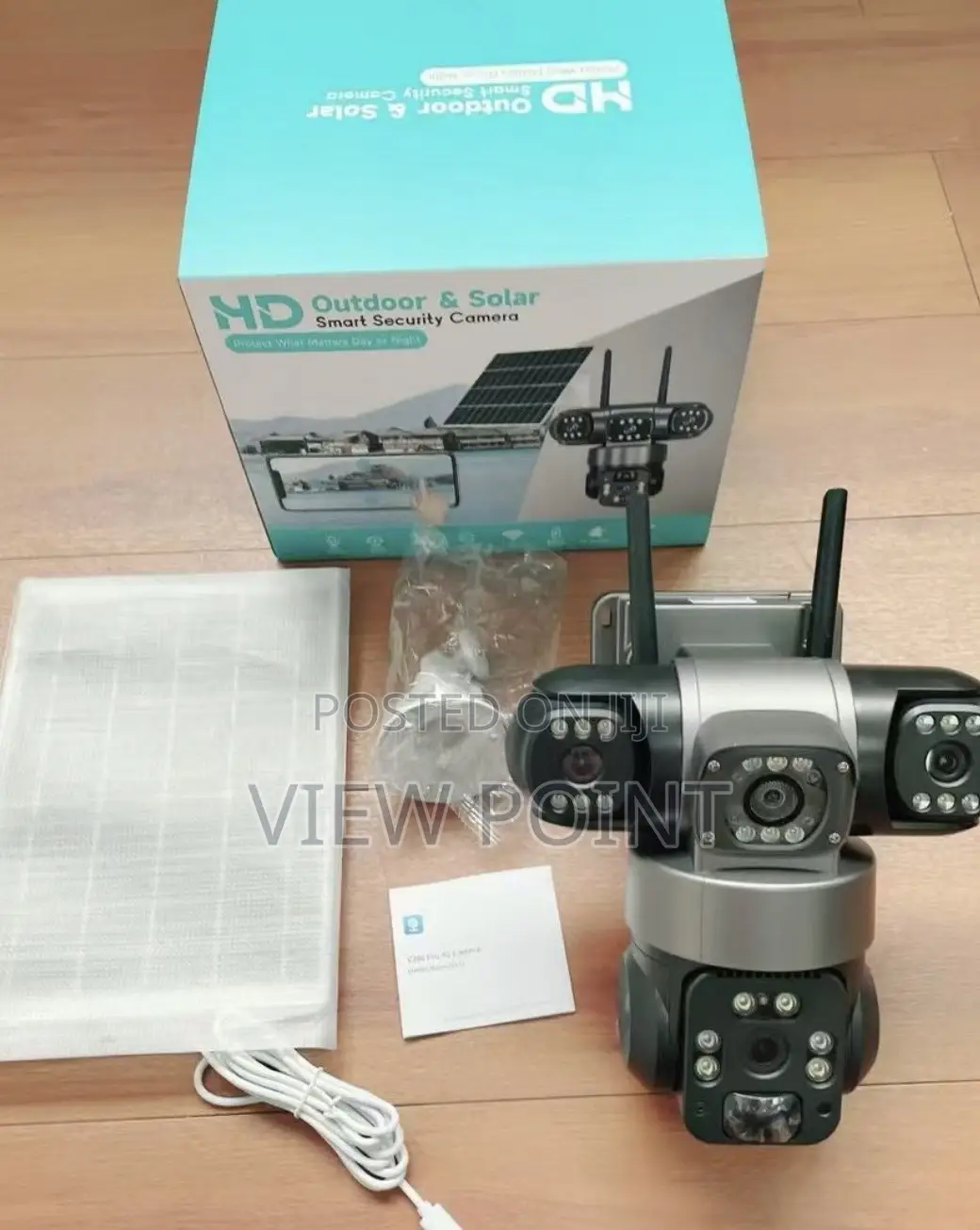 New 3lens 3video View 4g Solar Security Camera Waterproof