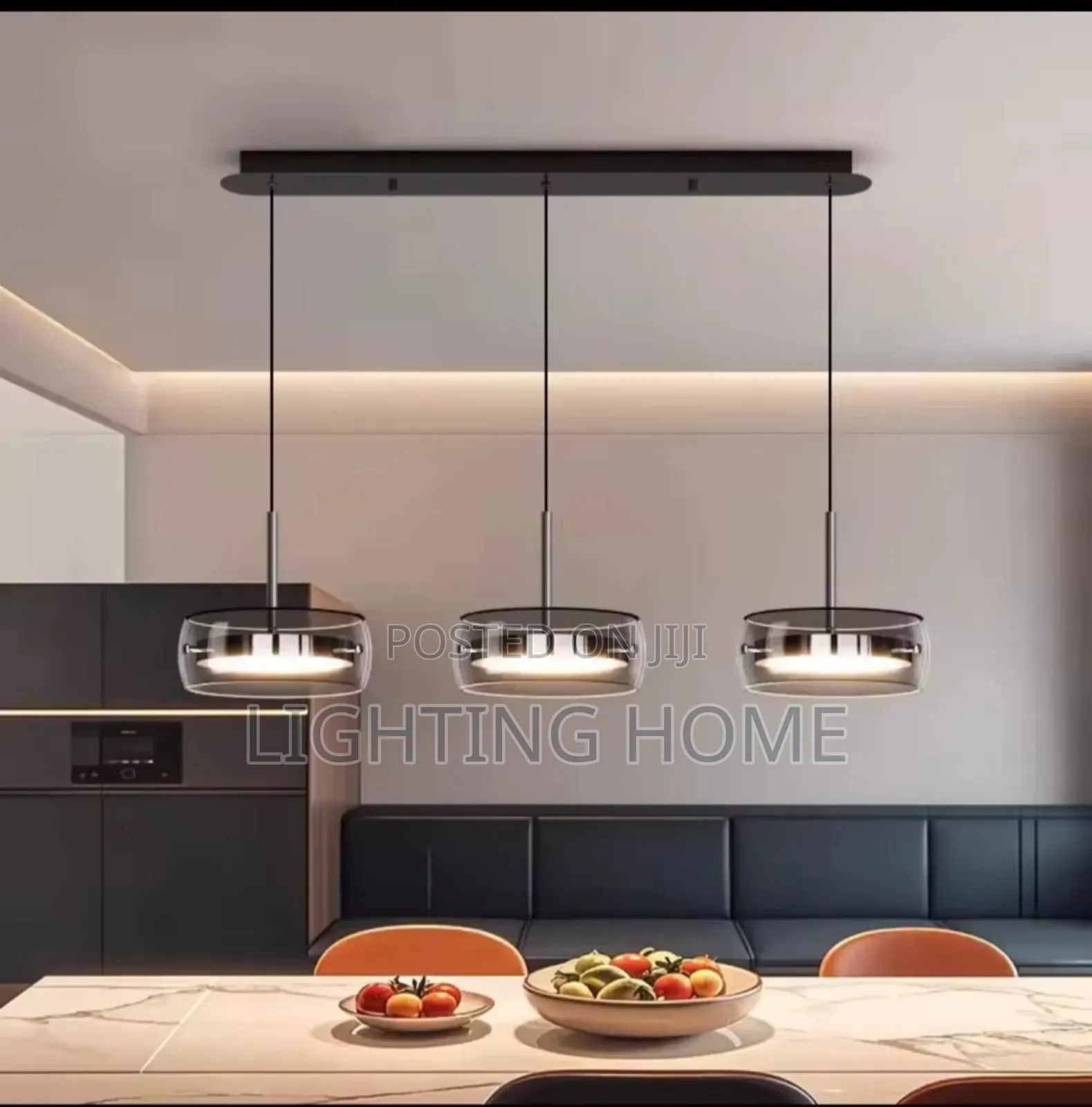 Glass Nodic Pendant Light 3in1