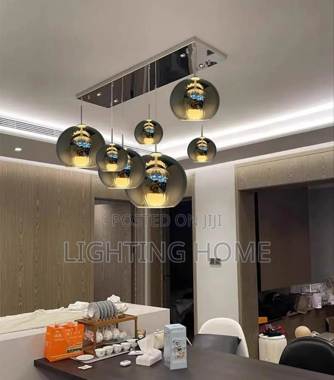 Glass Nodic Chandelier Light By 1200mm