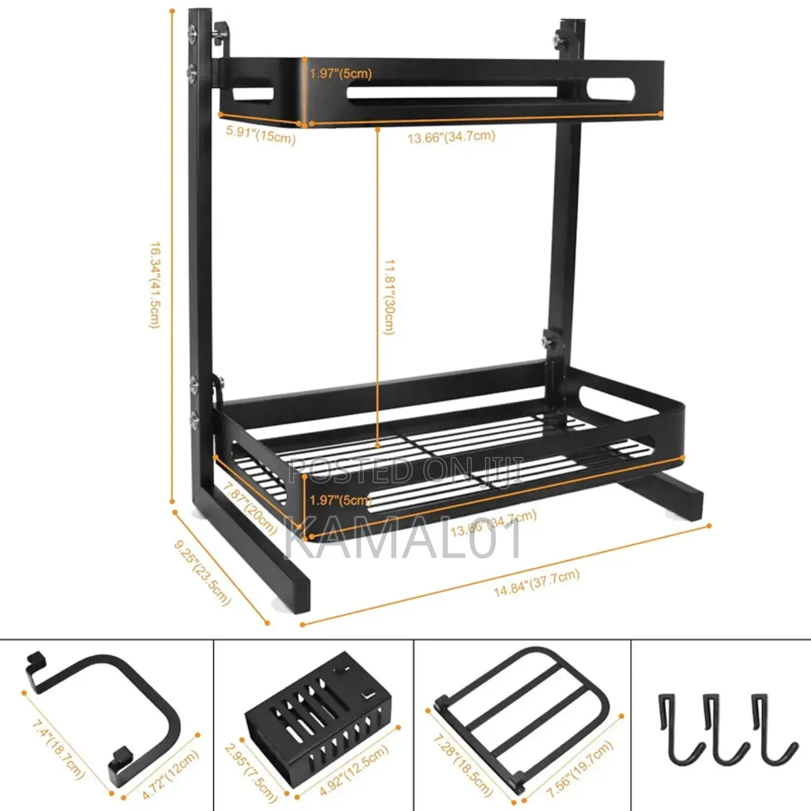 2-Tier Spice Rack Organizer,Standing Cutlery Storage Shelf