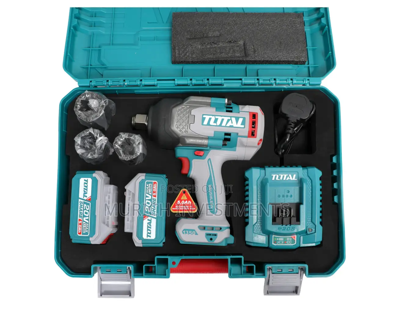 Total 20v Cordless Impact Wrench 1350nm 3/4”