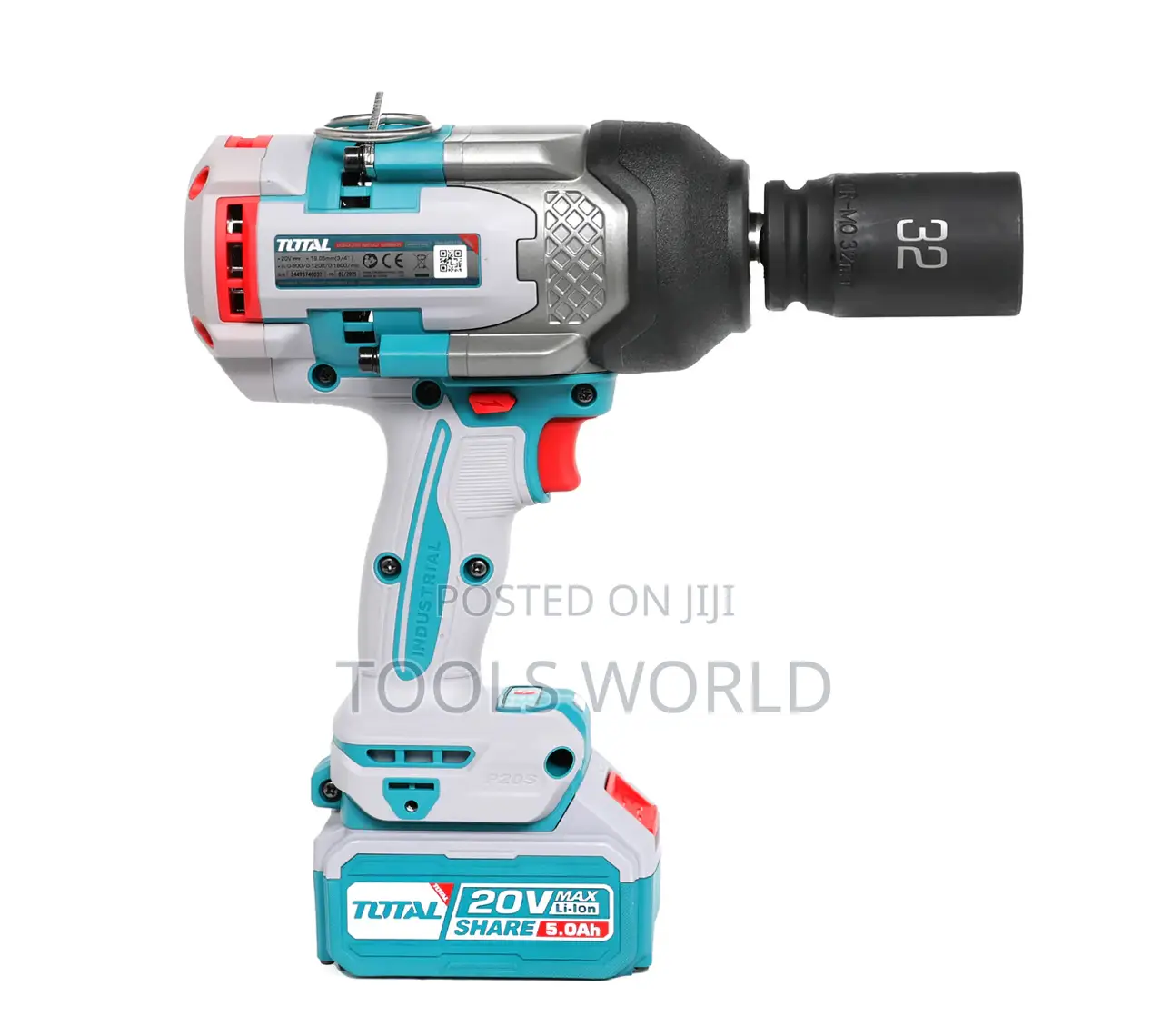 20v Cordless Impact Wrench 2 X Batteries Charger 1350nm
