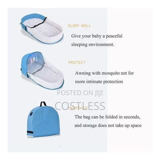 Multi-Function Foldable Baby Crib With Bag.