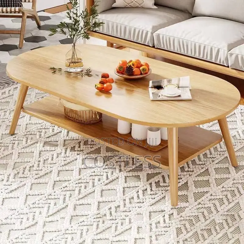 Modern 2-Tier Coffee Table With Open Compartment