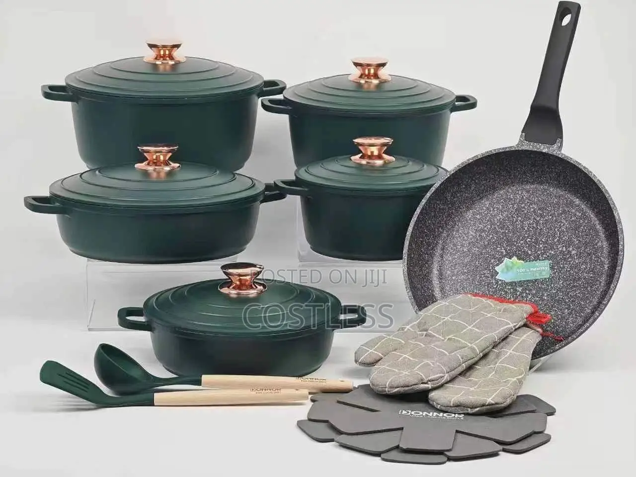 6 Set Non-Stick Die Cast Iron Pot Set Cookware- Non-Toxic
