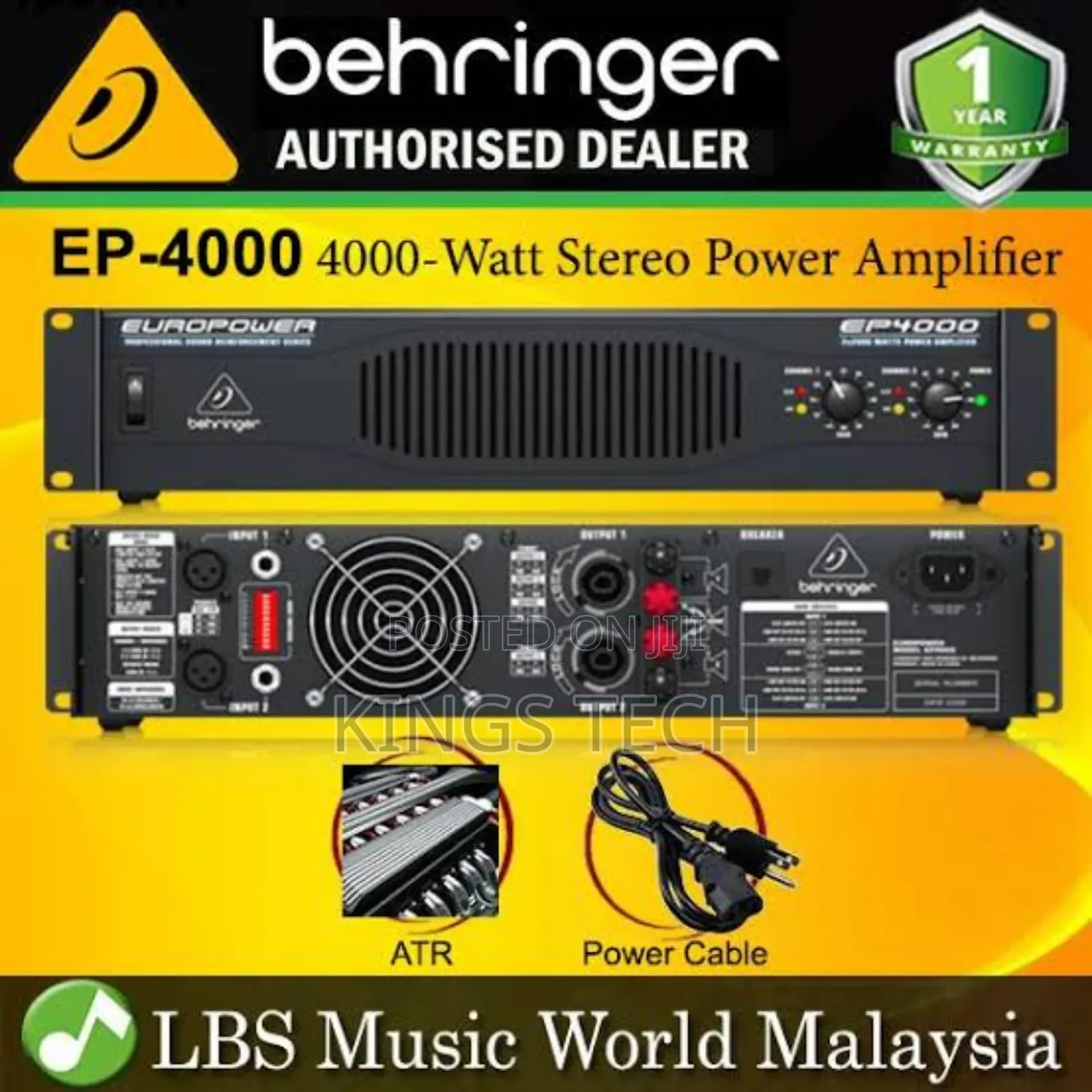 Europower Ep4000 Professional 4,000 Watt Power Amplifier