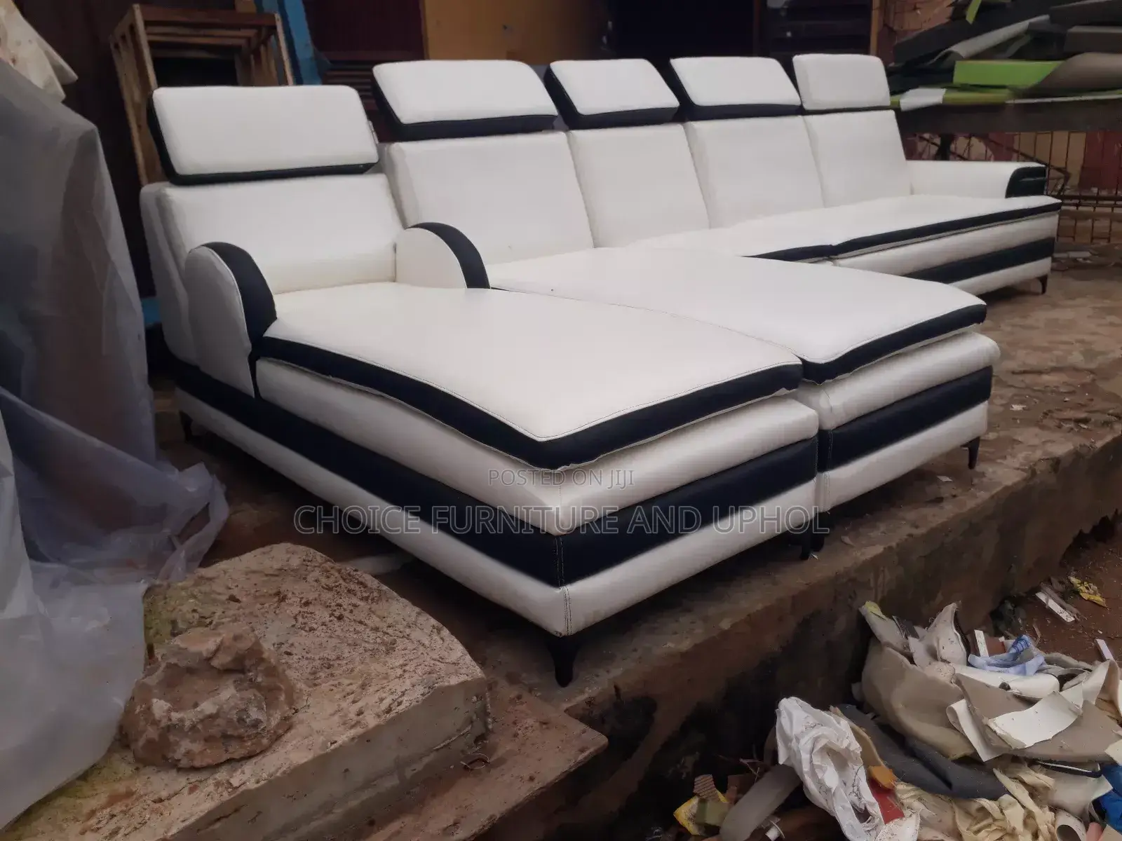 Sofa Set of Chair White Leather