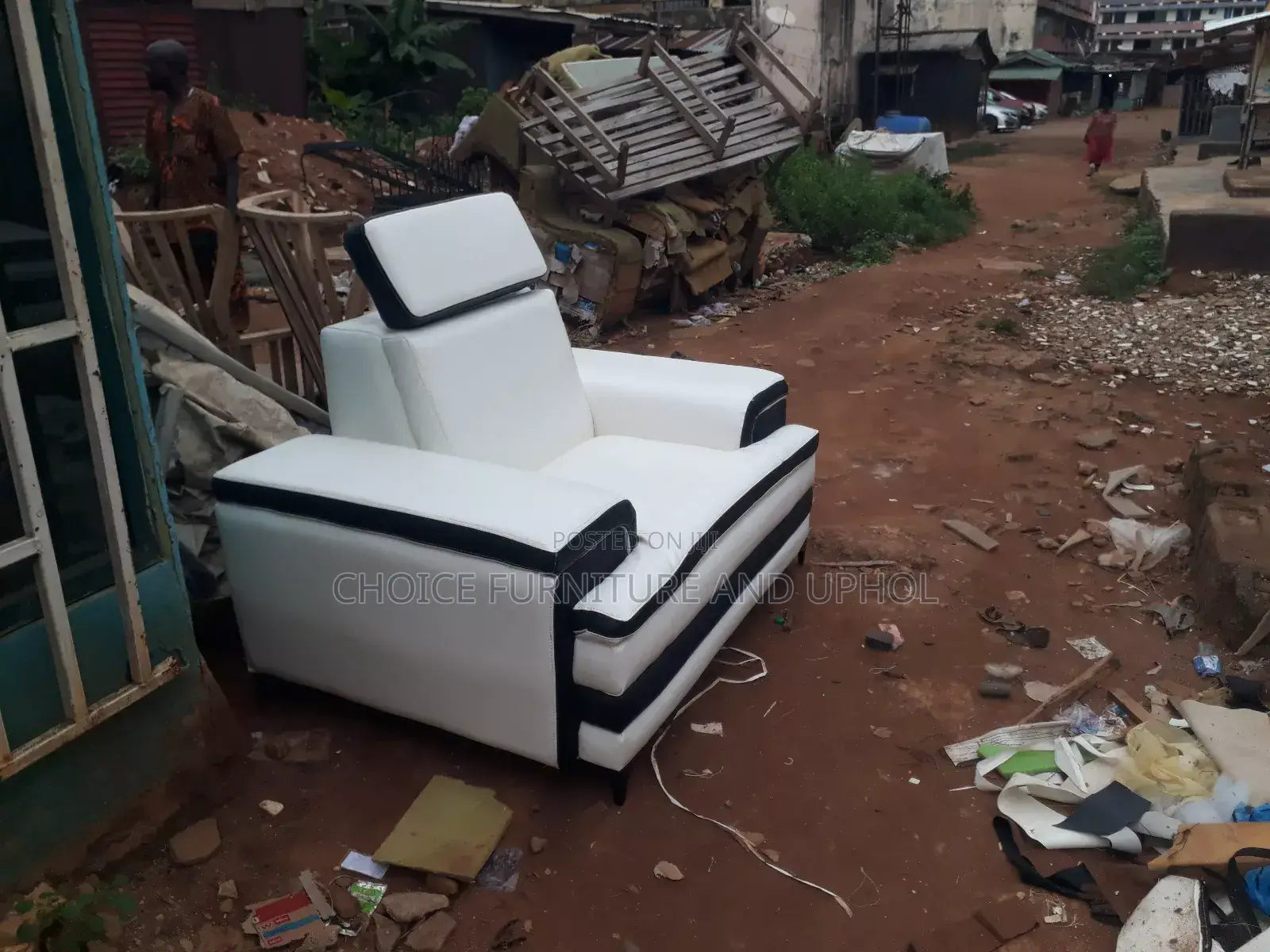 Sofa Set of Chair White Leather