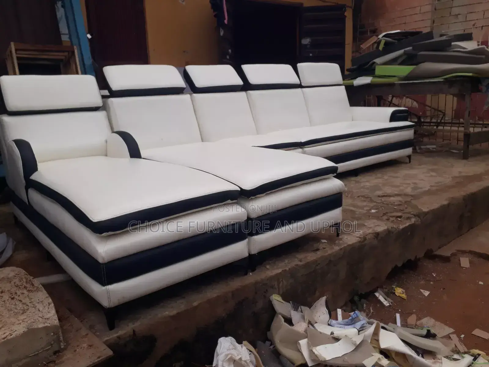 Sofa Set of Chair White Leather