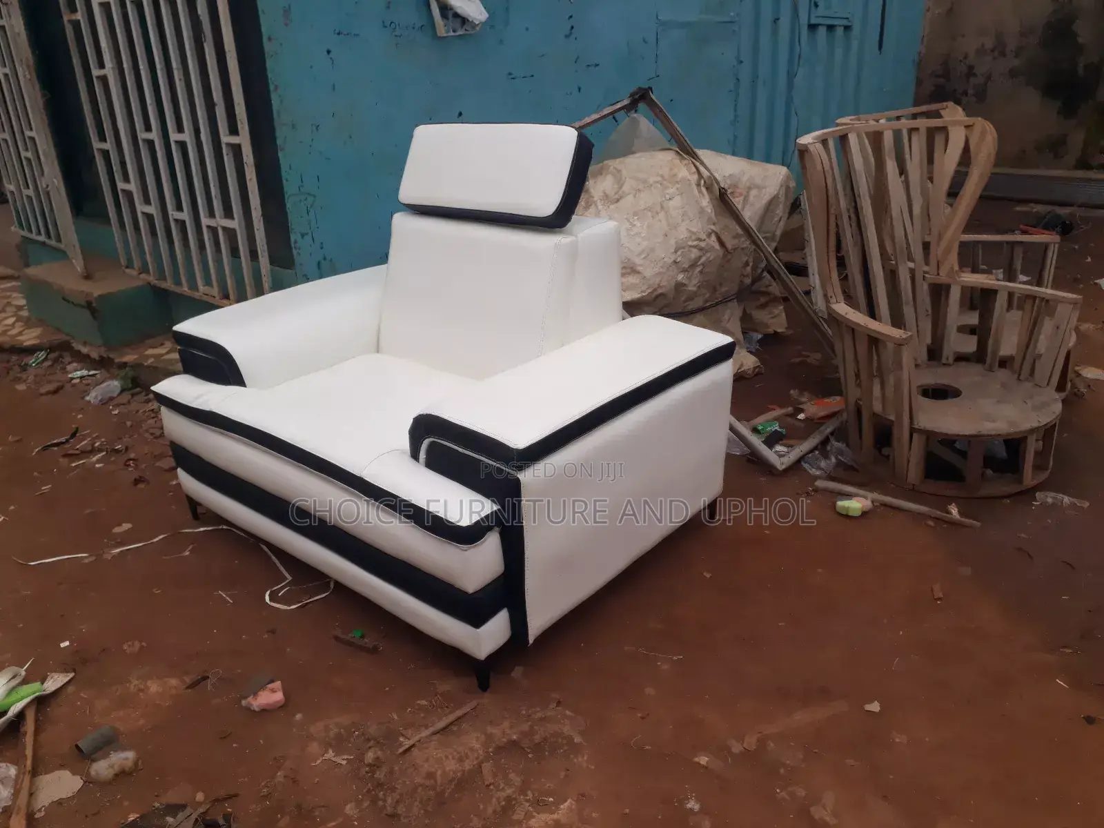 Sofa Set of Chair White Leather