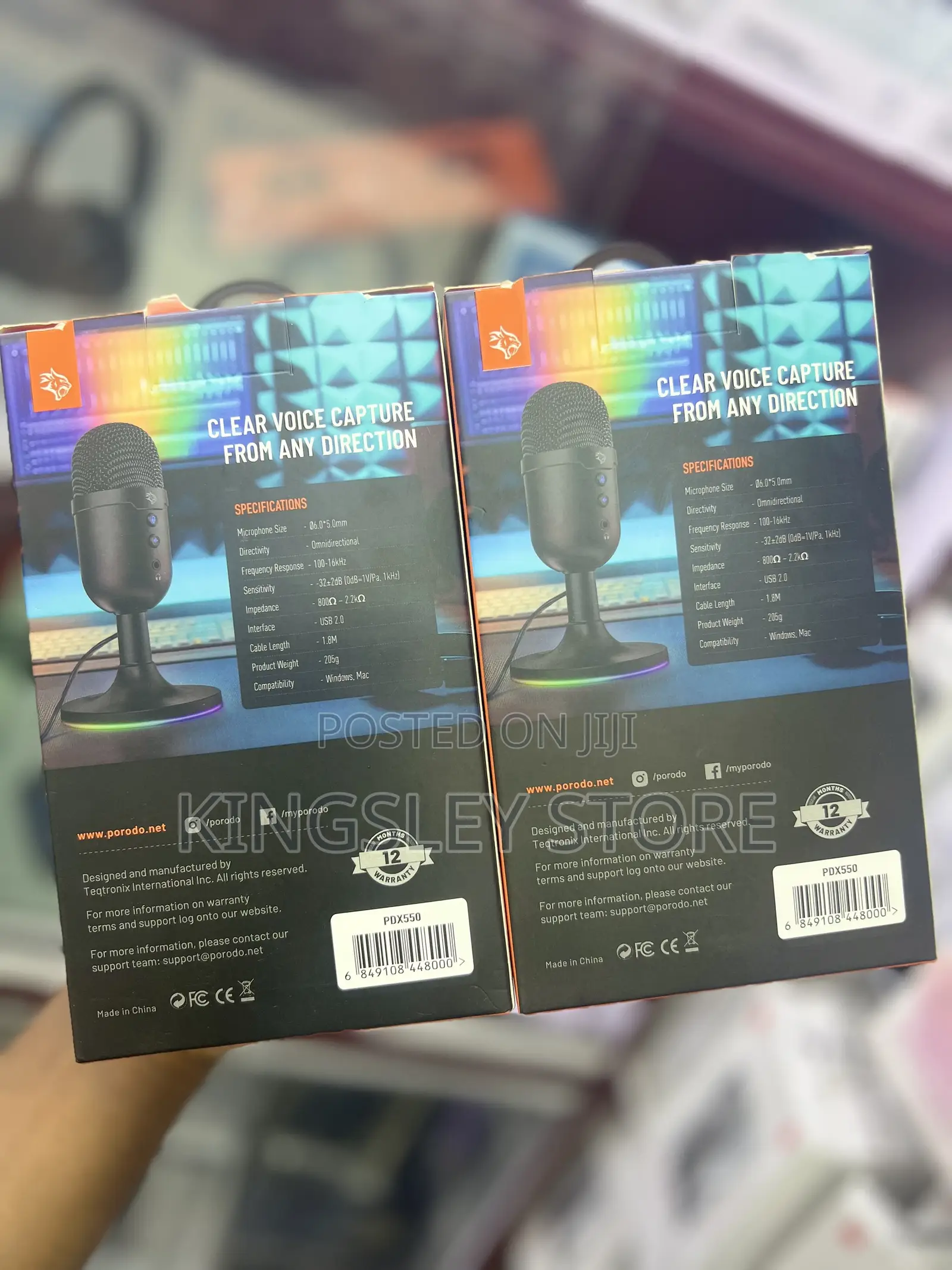 Porodo Gaming Omni-Directional Usb Microphone - Black